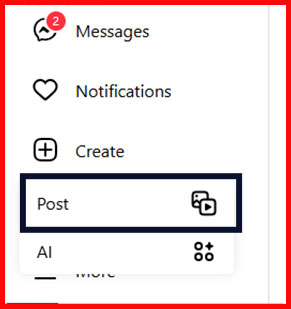 Then, select the ‘Post’ icon.