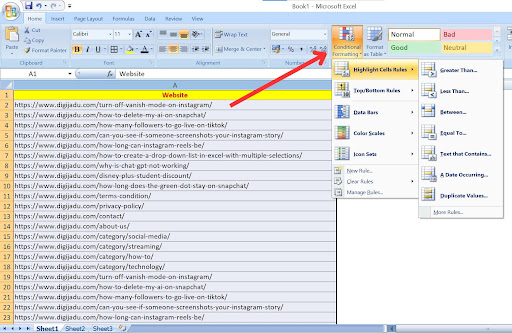 Open Conditional Formatting