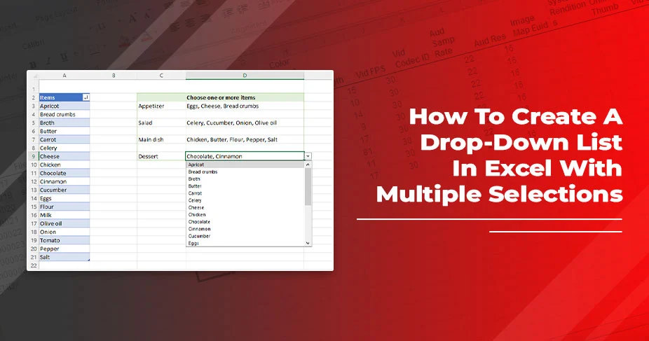 How To Create A Drop-Down List In Excel With Multiple Selections