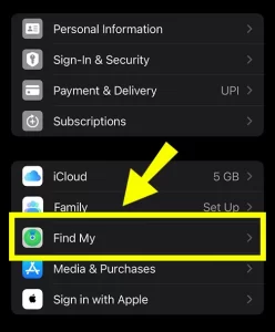 Click the Find my option