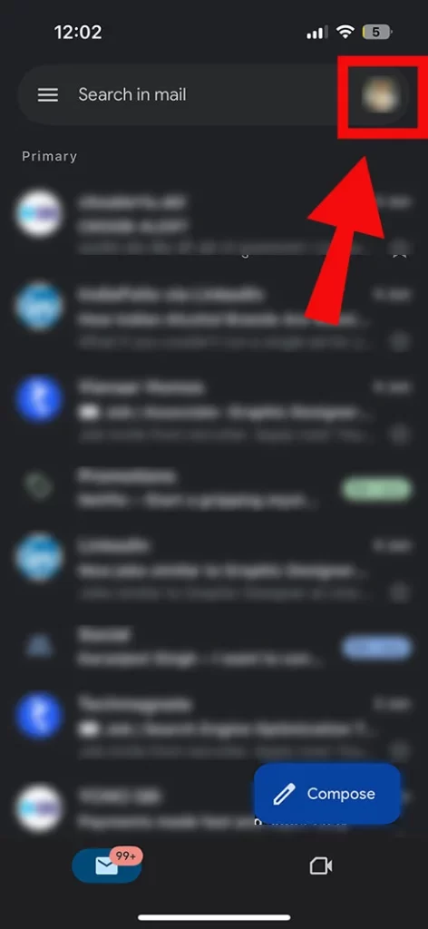 click your profile