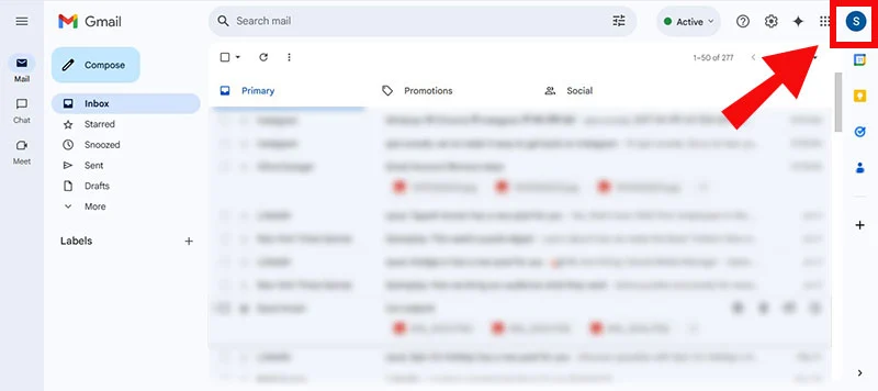 Now, select your profile photo from the top right corner.