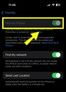 Then click to turn it off