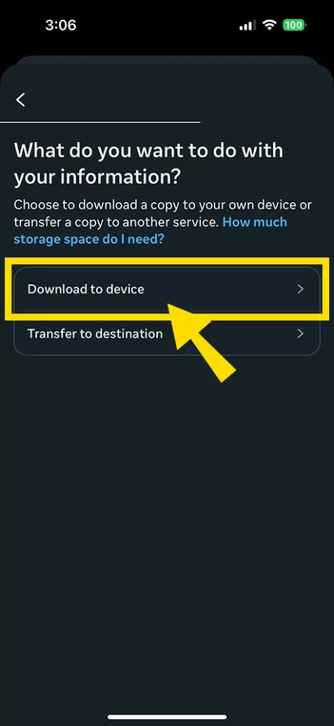 Select ‘Download to device’ option to see your account file downloaded into your device.