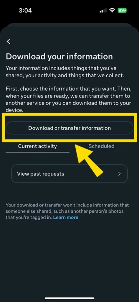 Post that, tap ‘download’ icon.