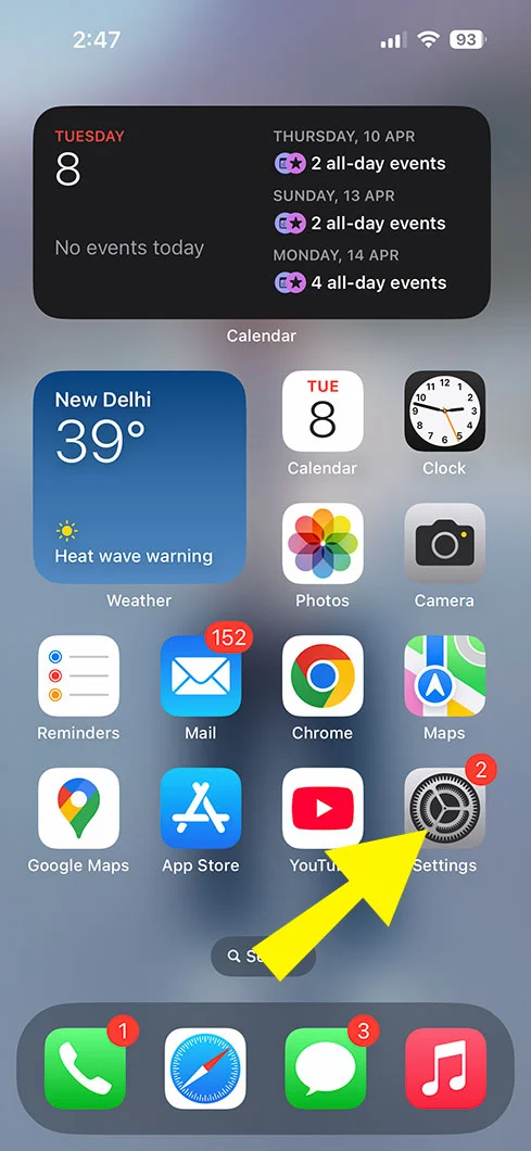 Tap the settings app. 