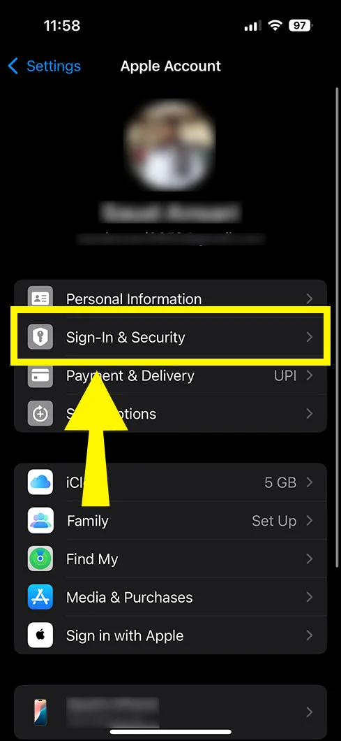 sign-in & security