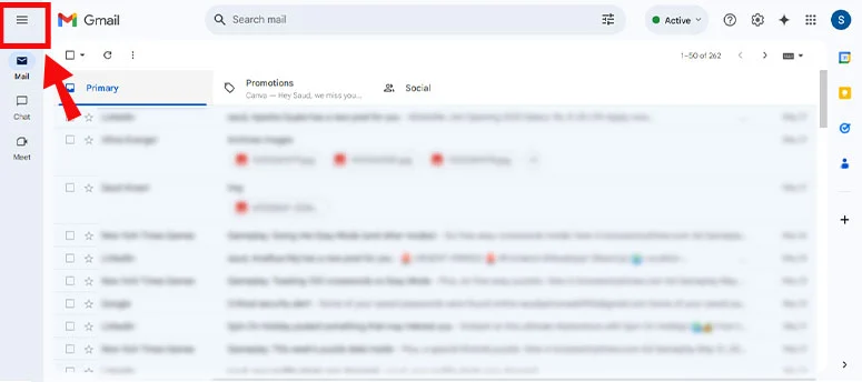 Now, navigate to the ‘all mail’ label from the sidebar