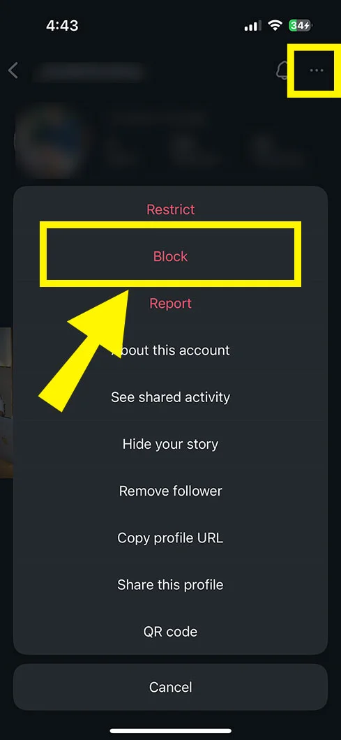 three dots (...) and choose Block