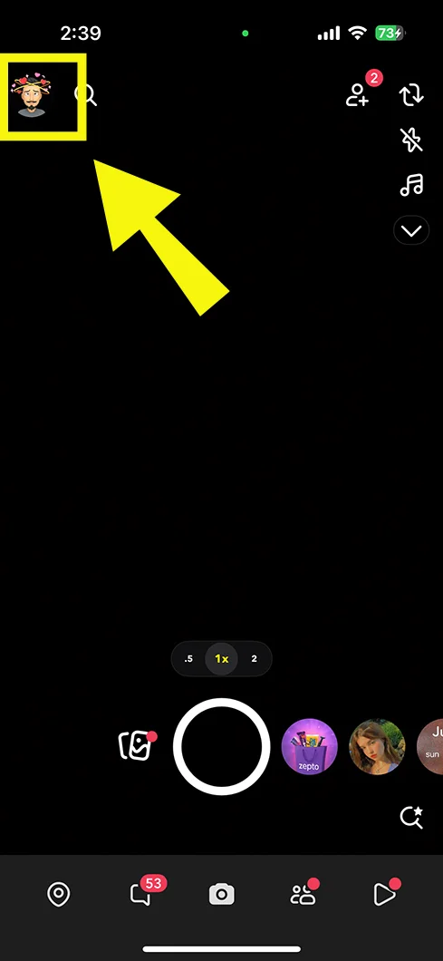 Tap on Bitmoji icon