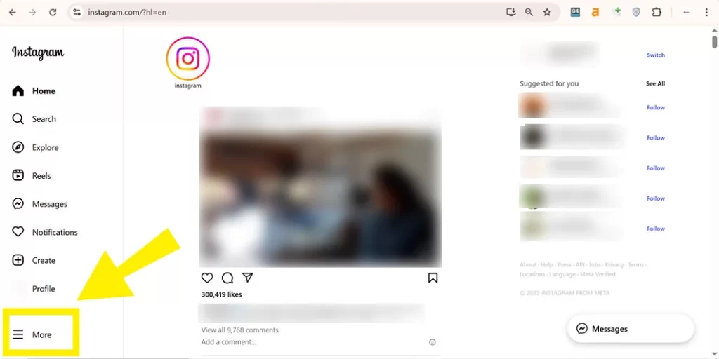 click the More button