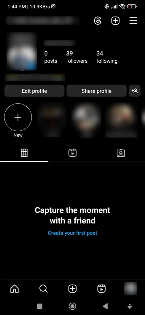 Tap your profile picture