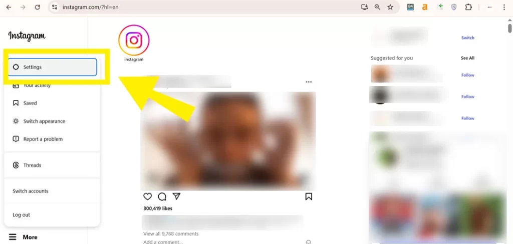 click the Settings