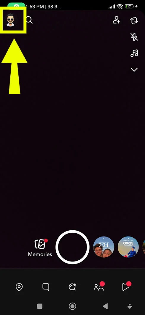 Tap on your Bitmoji icon.