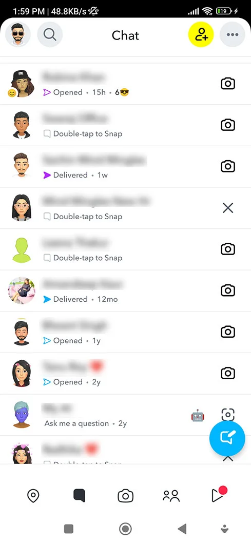 Here, you’ll get all the lists of chats you’re doing.
