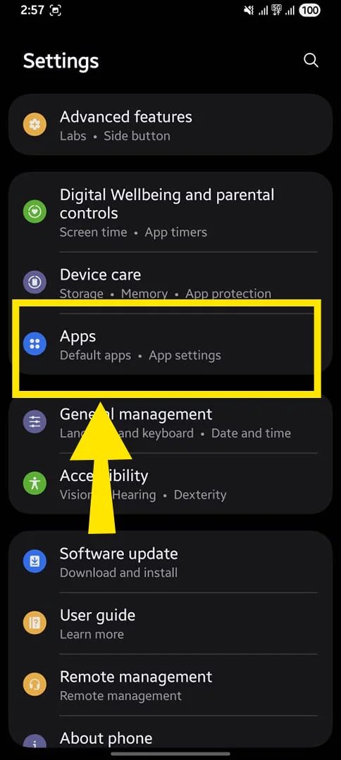 Then, find the notifications option.