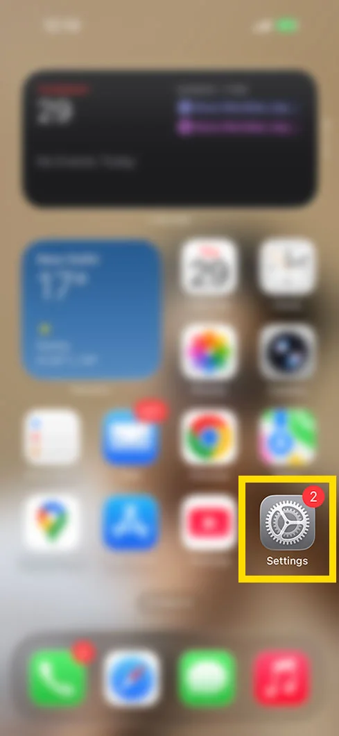 Visit the settings on your iPhone.
