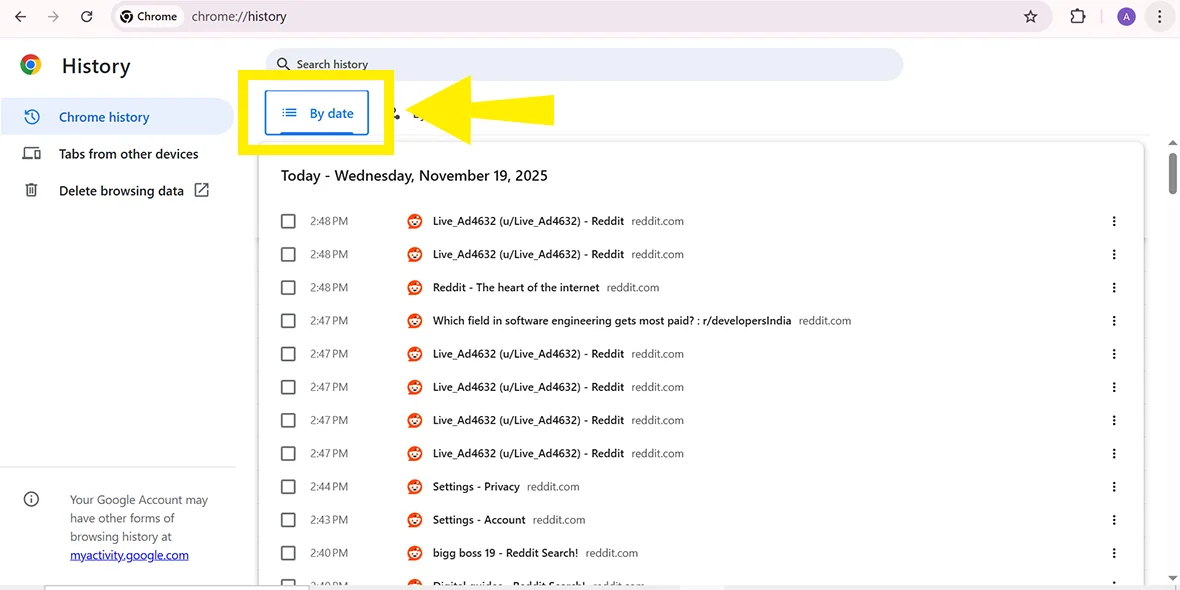Set the Date Range filter according to your requirements.