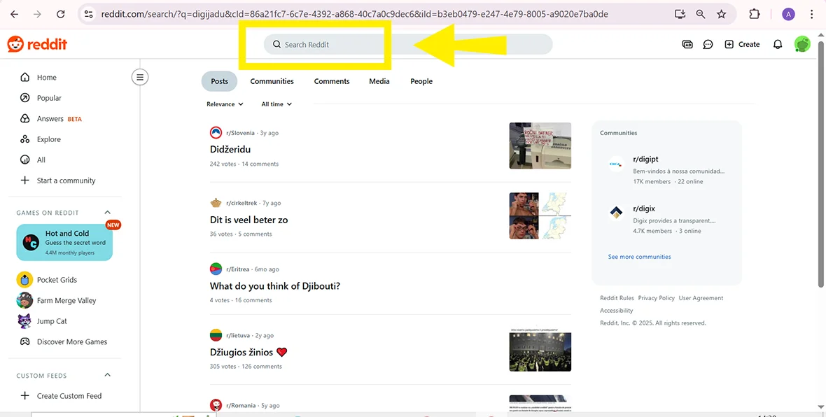 Move to the search icon.