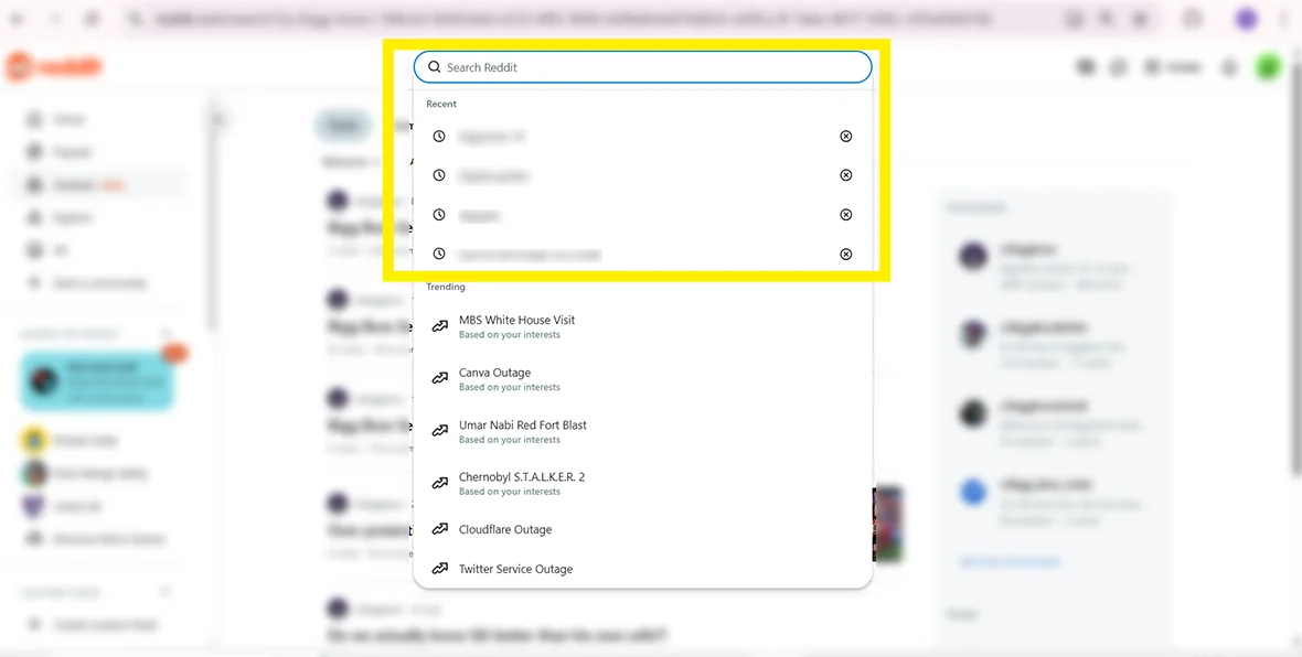 See your search history. 