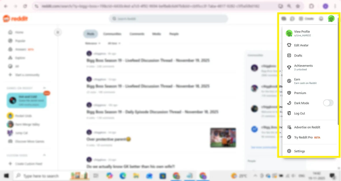 Click on your profile icon