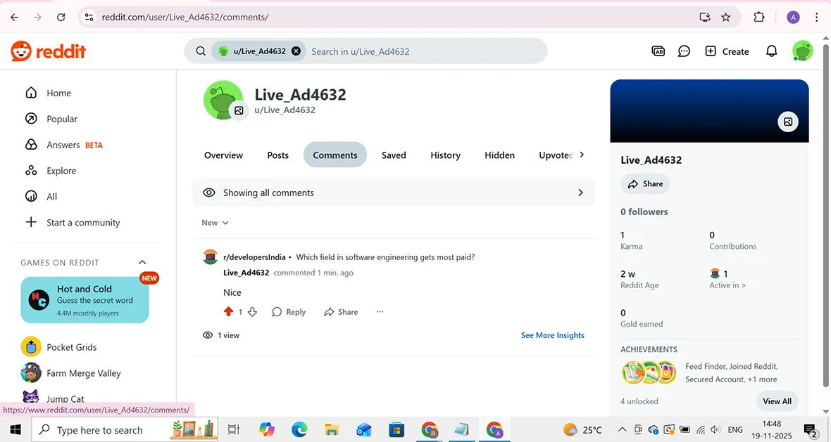 Opt for My Profile or View Profile