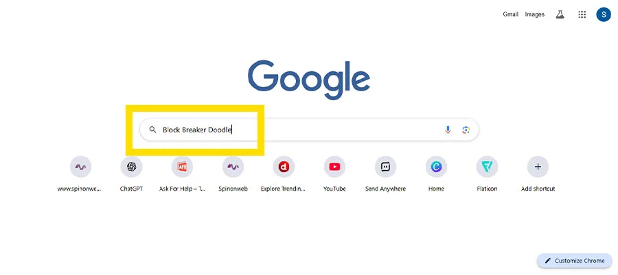 Type and search Block Break Doodle