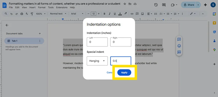 Lastly, tap on Apply.  